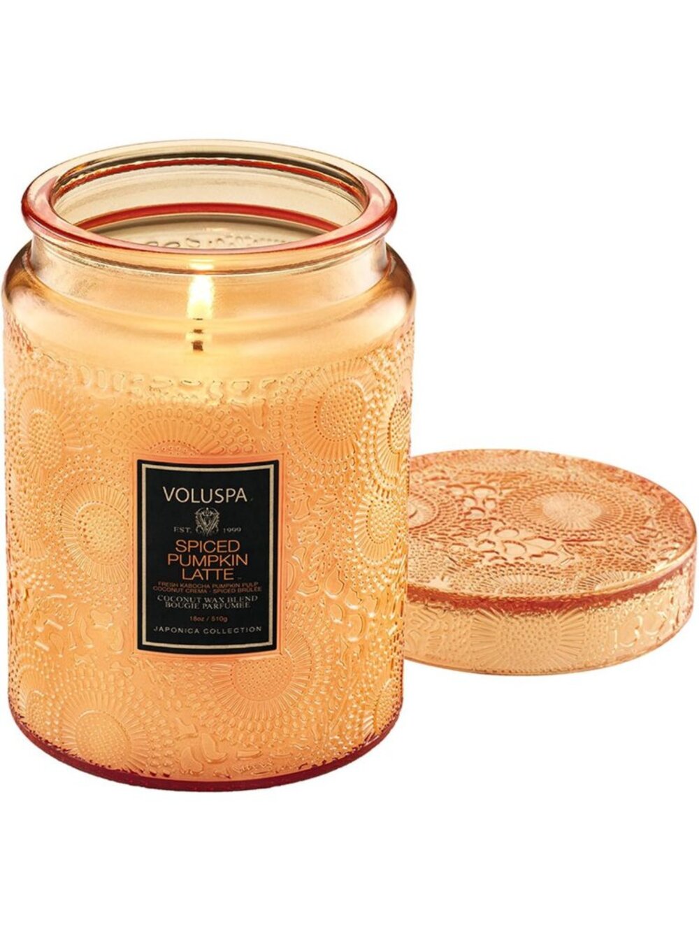 Large Scented Candle Jar - Spiced Pumpkin Latte, 18 Oz, 100 Hr Burn Time